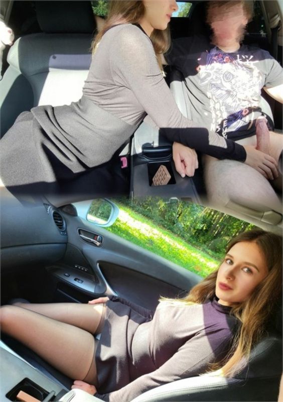 我們正要回家,但我還是忍不住停下來,在車裡吸吮他的肉棒